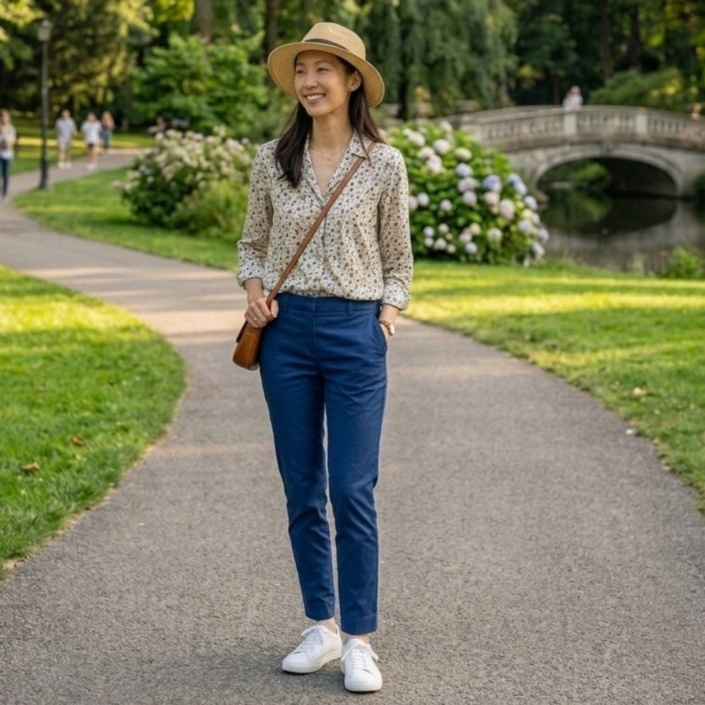 Banana‎ Republic Sloan Fit Navy Blue Petite Stretch Ankle Pants 2P 1137